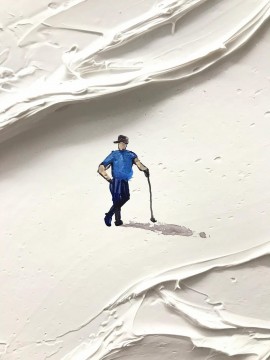 Golf Sport par Couteau à palette detail1 art mural minimalisme Peinture à l'huile